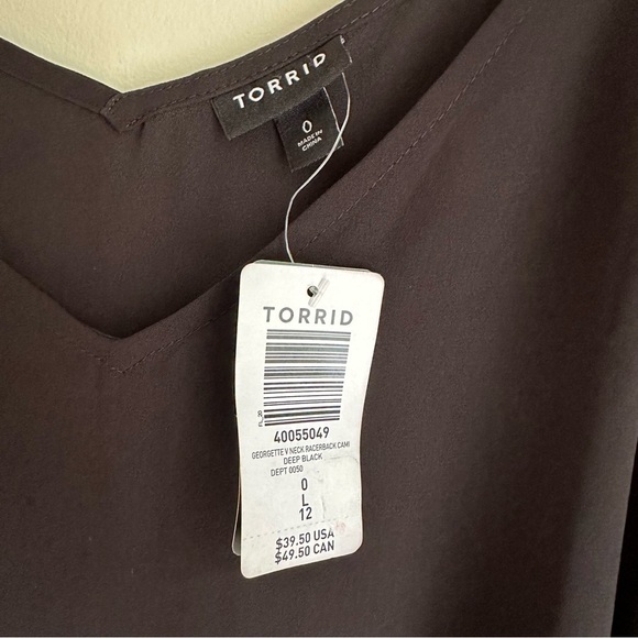 NWT Torrid Georgette V-Neck Cami Deep Black 0X - Picture 5 of 6
